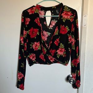 Floral Wrap Top